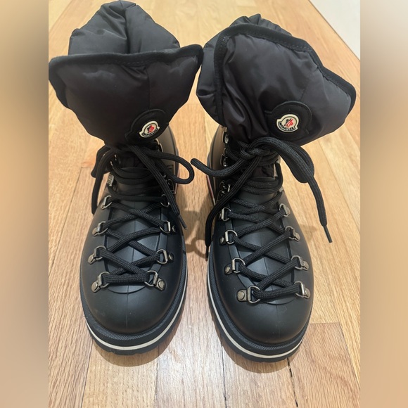 Moncler Black Lace-Up Boots - Picture 1 of 7